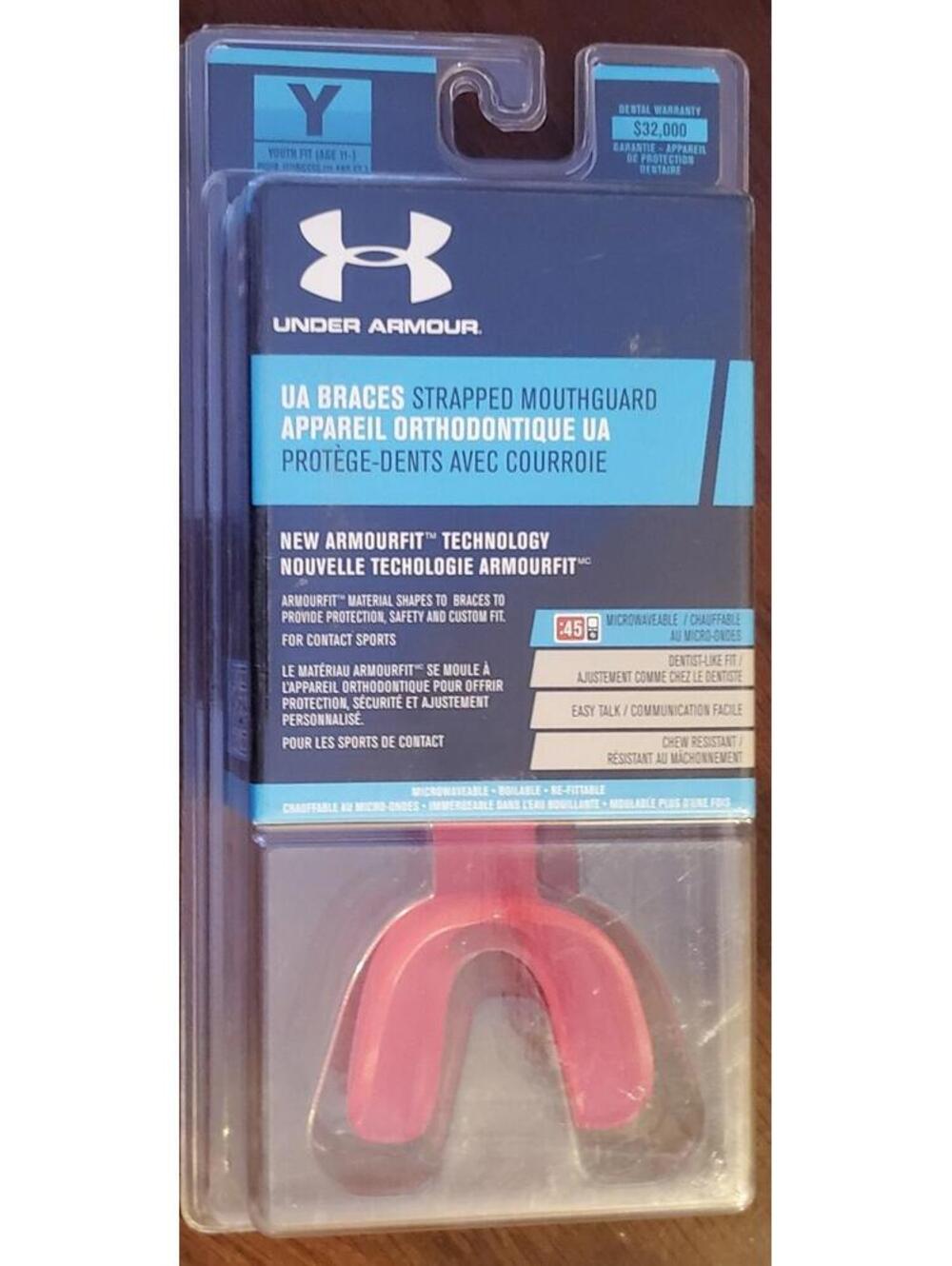 Lot of Under Armour Braces Strapped Mouth Guard for ages 11+ Pink R-2-1252-Y NEW